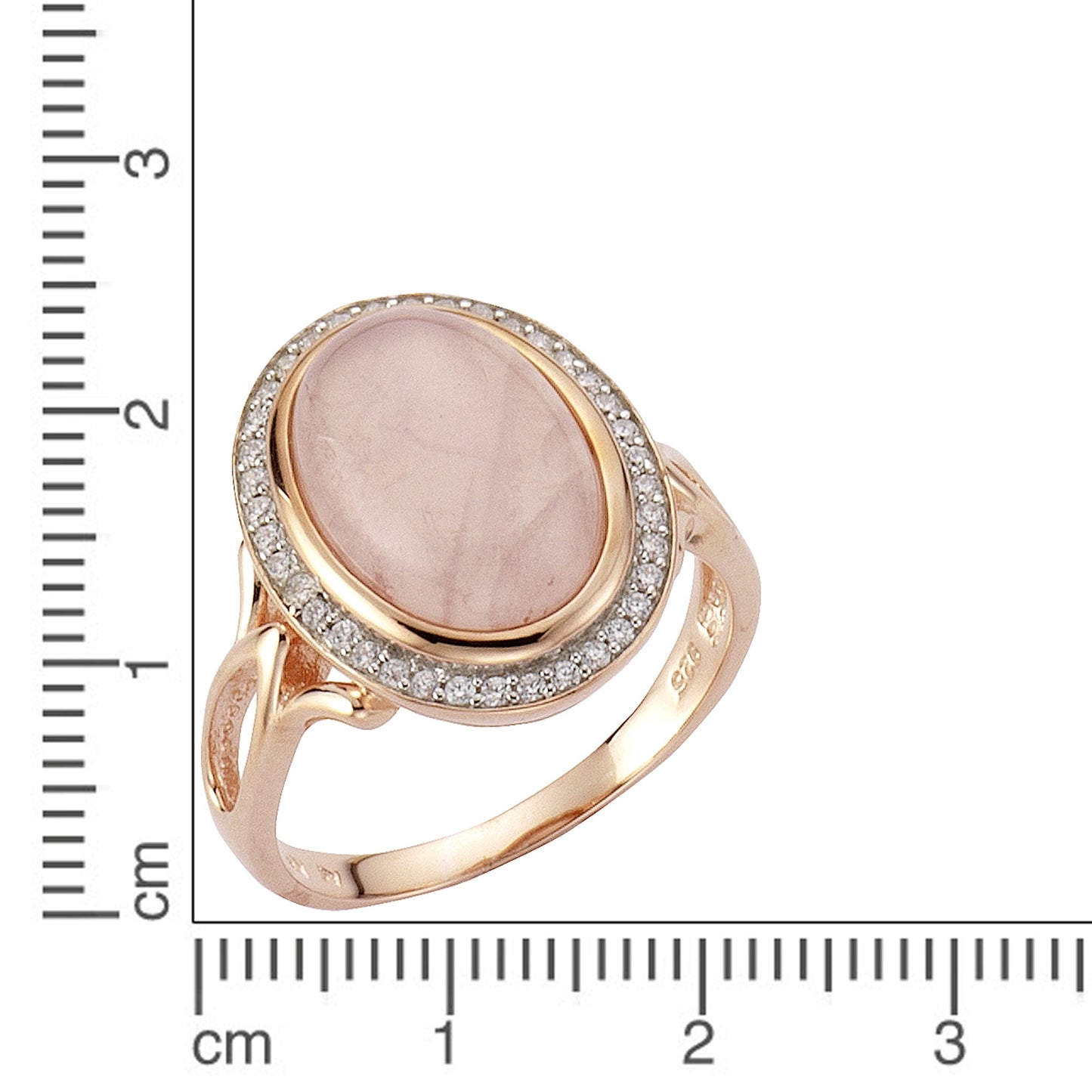 Ring 925/- Sterling Silber rotvergoldet Rosenquarz