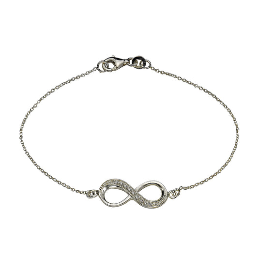 Zeeme Silver - Damen-Armband aus 925 Silber mit Infinity-Motiv 19cm lang