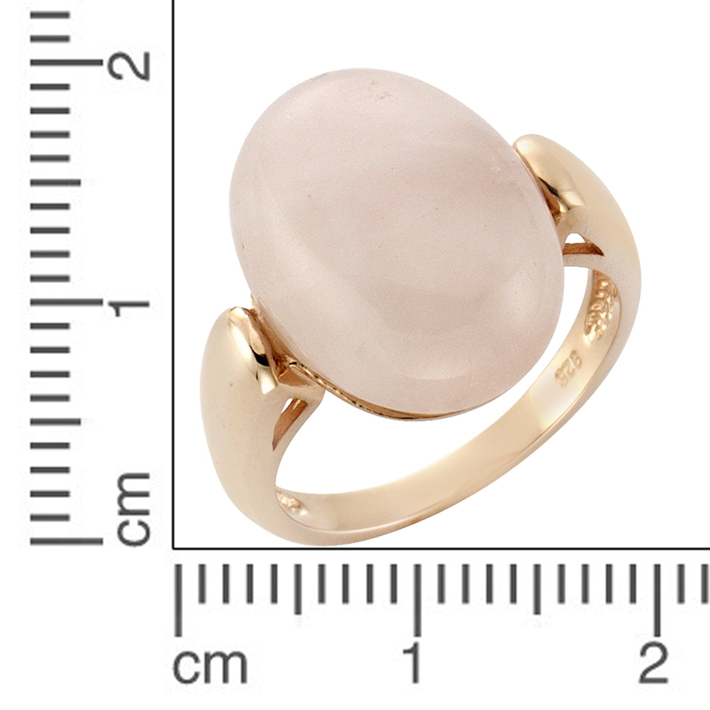 Ring 925/- Sterling Silber rotvergoldet Rosenquarz