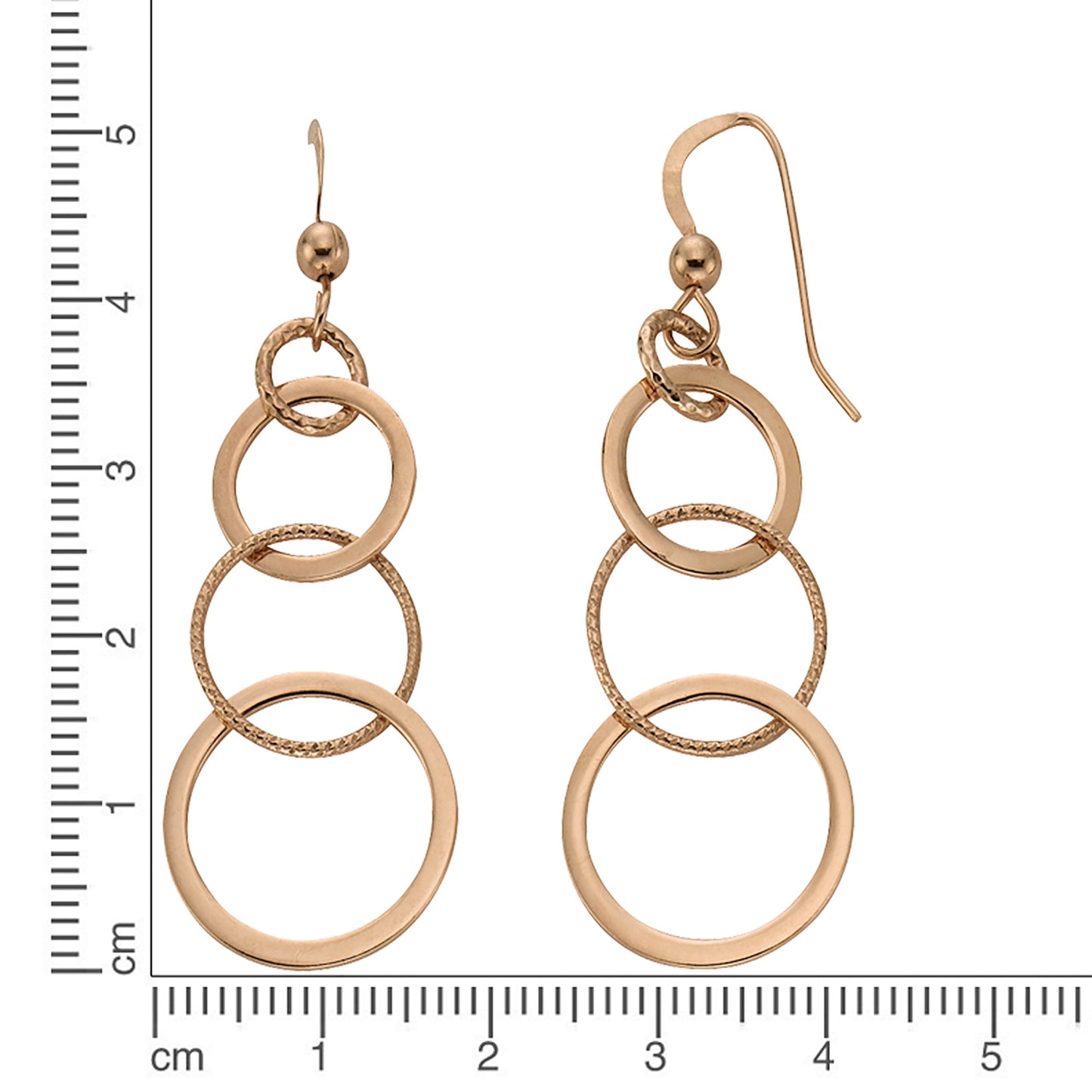 Ohrhänger 925/- Sterling Silber rotvergoldet 5,3cm ohne