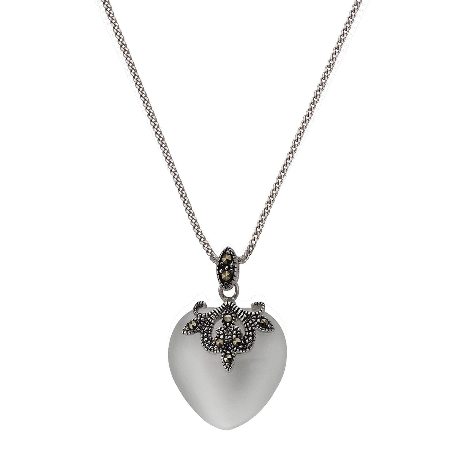 Halskette Ankerkette 925/- Sterling Silber rhodiniert 45cm Katzenauge