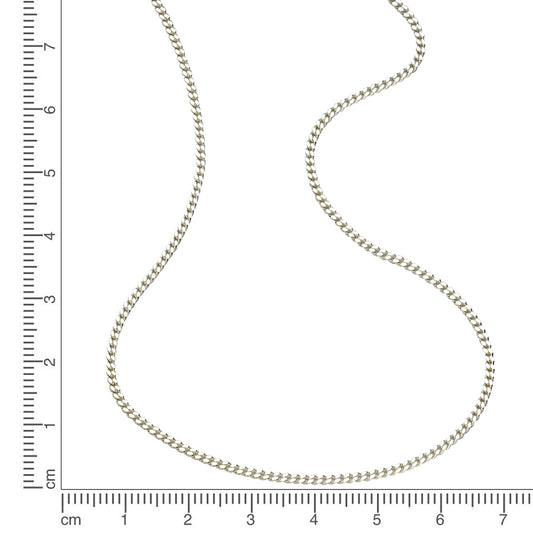 Zeeme Basic - Halskette 925 Sterling Silber Panzerkette 45cm lang