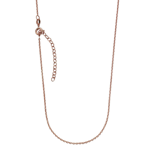 ZEEme Basic - Damen Halskette Ankerkette 925/- Sterling Silber rotvergoldet 41+5cm lang