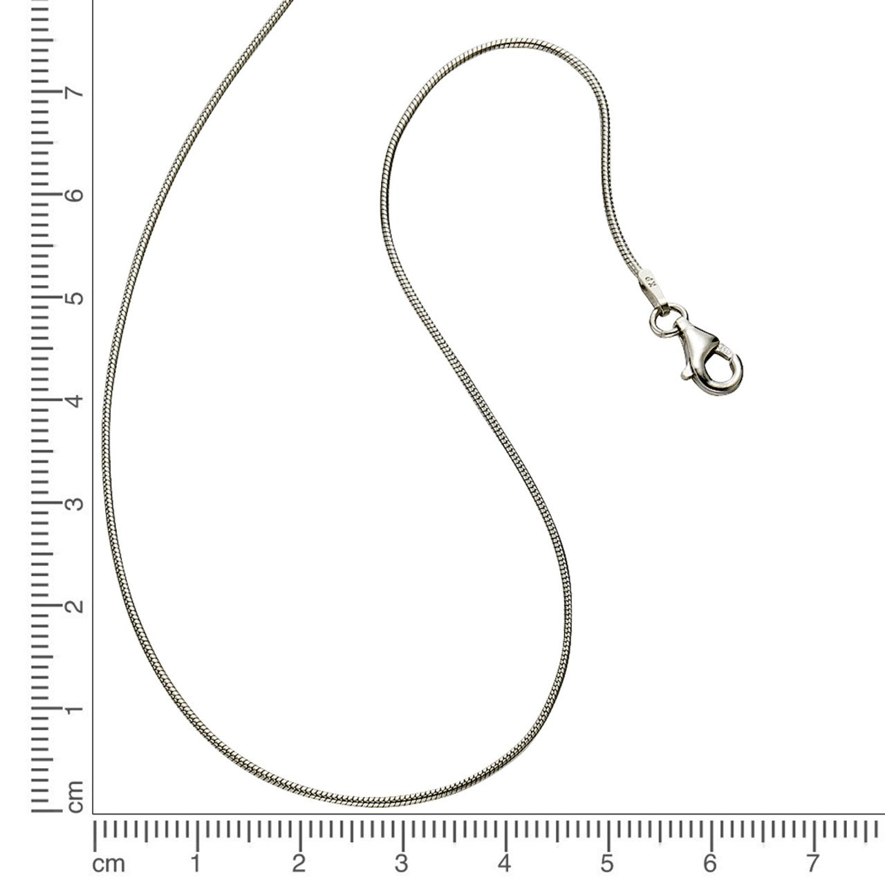 Echtschmuck Collier Damen 925er Sterling Silber Schlangenkette 42+5cm