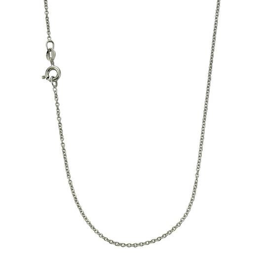 ZEEme Basic - Halskette Ankerkette 925 Sterling Silber rhodiniert 45cm lang