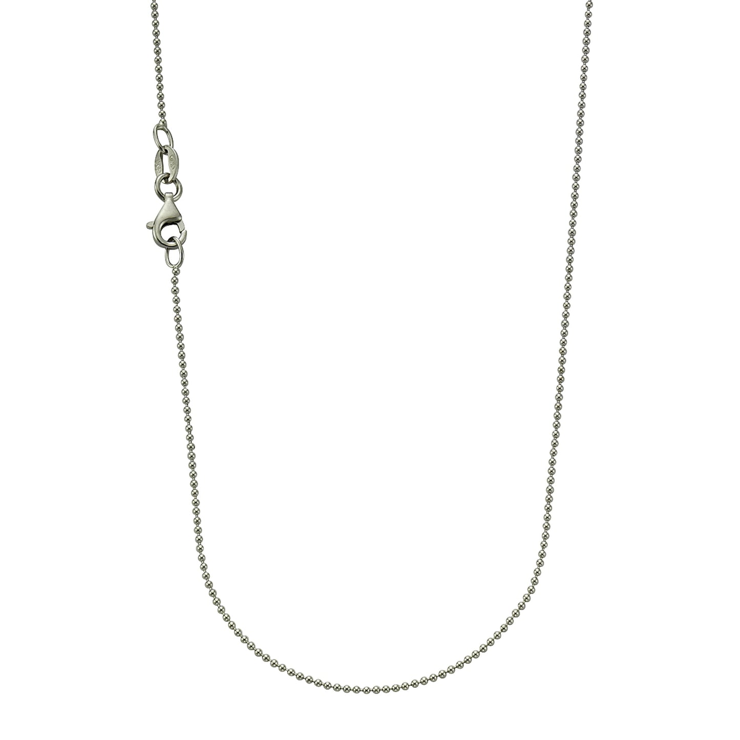 Collier Kugelkette 925/- Sterling Silber rhodiniert 45 cm