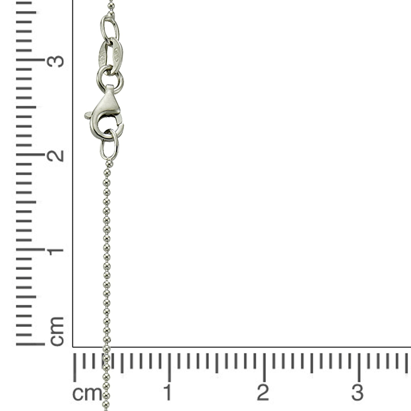 Collier Kugelkette 925/- Sterling Silber rhodiniert 45 cm