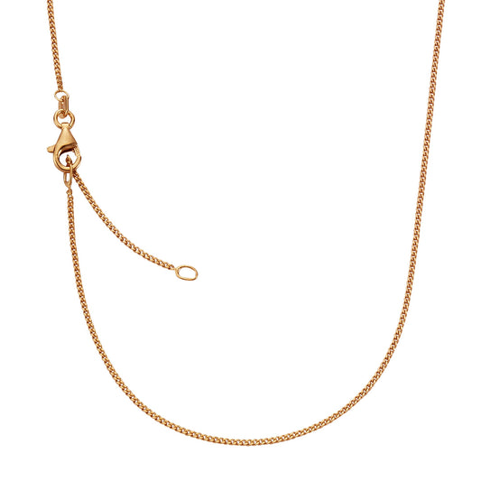 ZEEme Basic - Damen Halskette Panzerkette 925/- Sterling Silber rotvergoldet 42+3cm lang