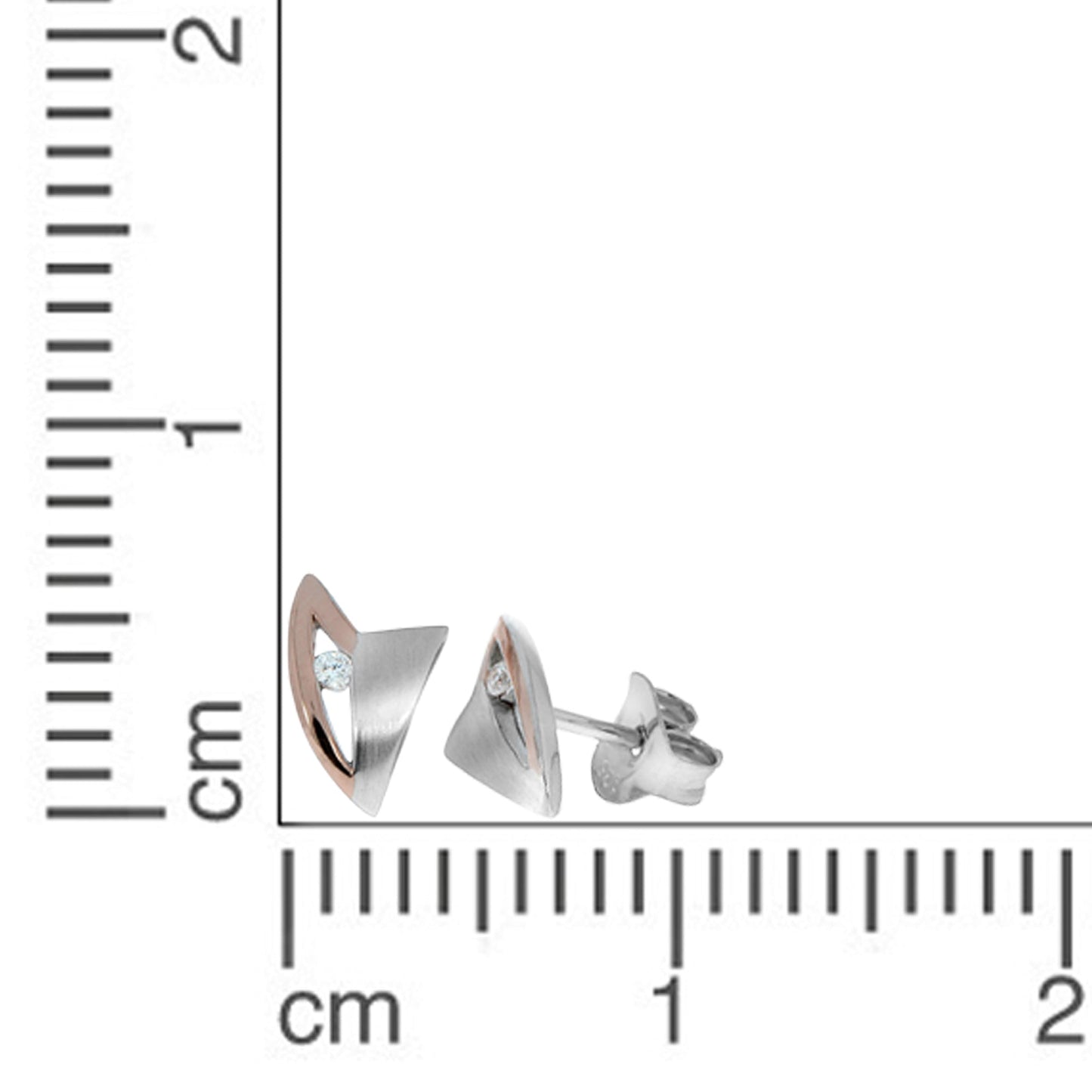 Ohrringe 925/- Sterling Silber rotvergoldet 0,6cm Zirkonia