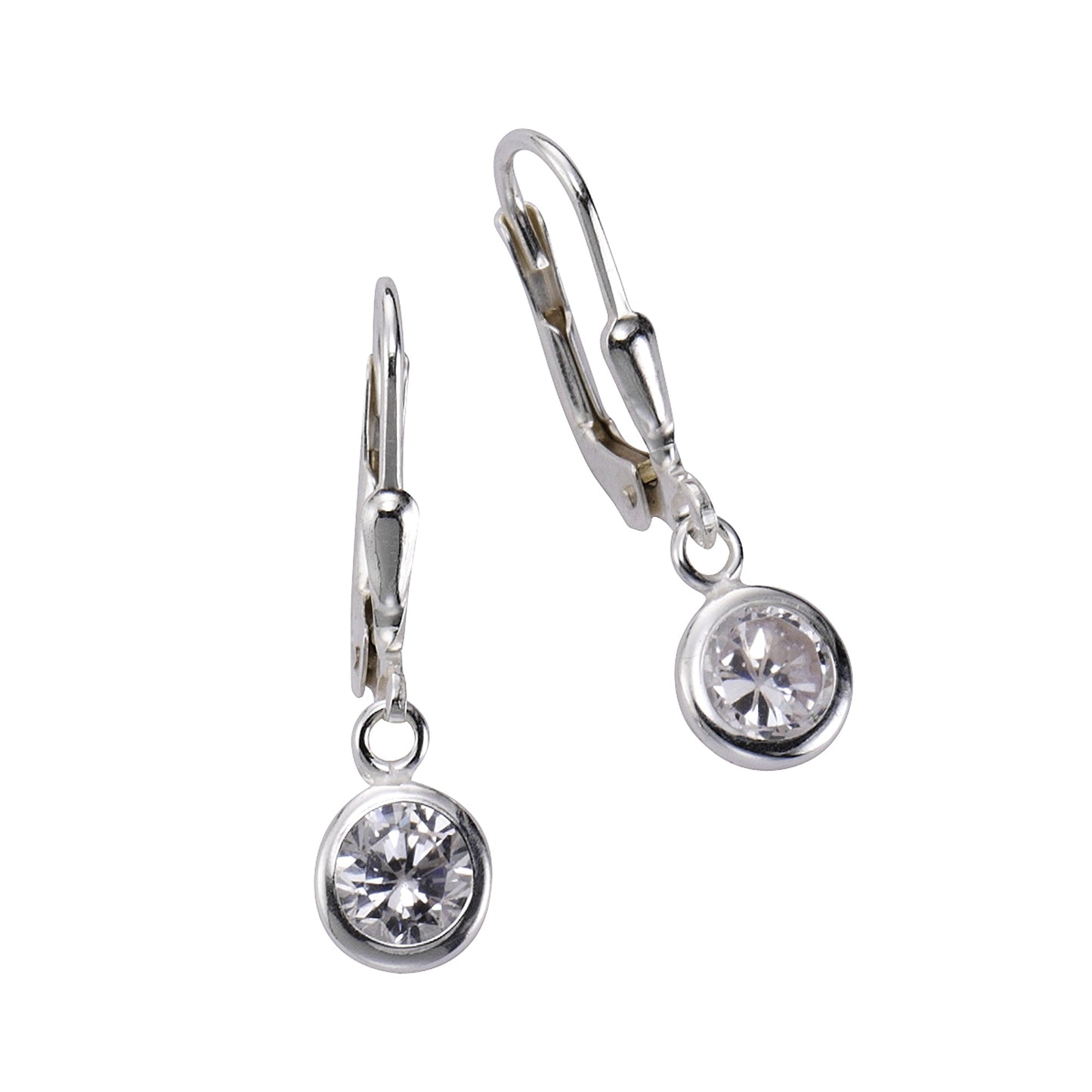 Ohrringe 925/- Sterling Silber 2,5cm Zirkonia