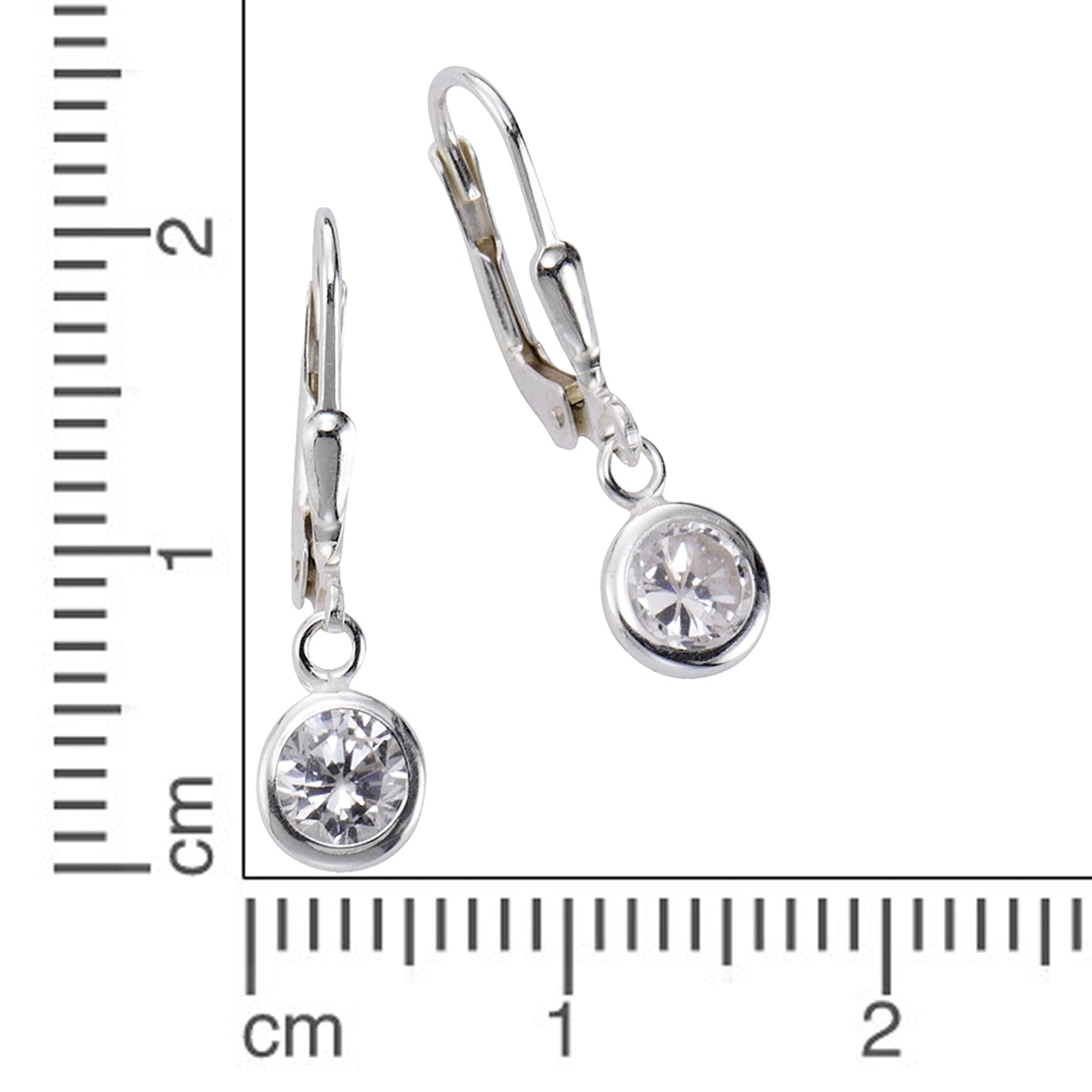 Ohrringe 925/- Sterling Silber 2,5cm Zirkonia
