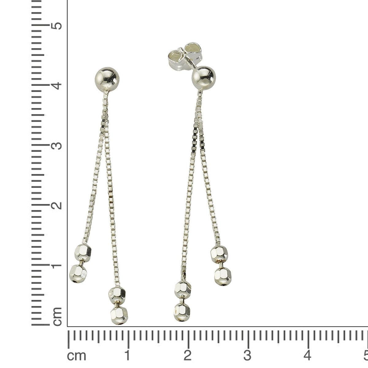 Ohrringe 925/- Sterling Silber rhodiniert 4,4cm ohne