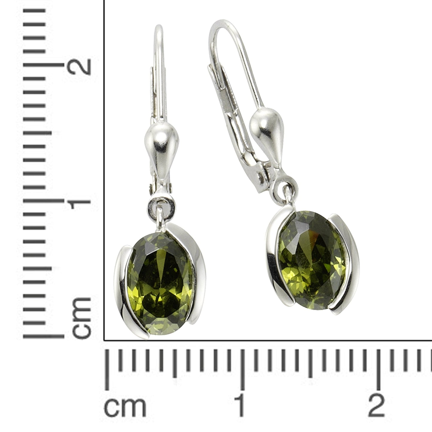 Ohrringe 925/- Sterling Silber rhodiniert 2,6cm Zirkonia