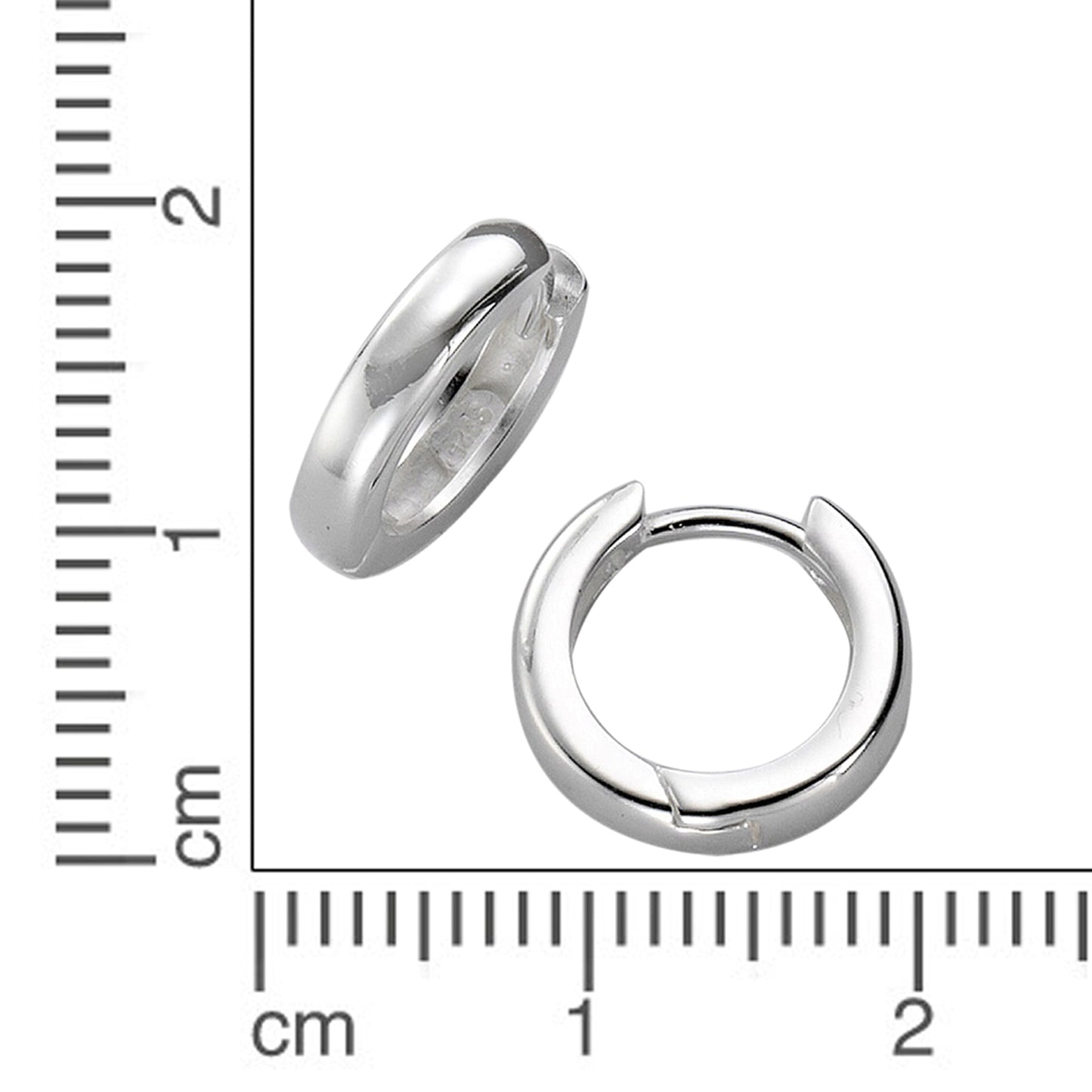 Creole 925/- Sterling Silber rhodiniert 1,4cm