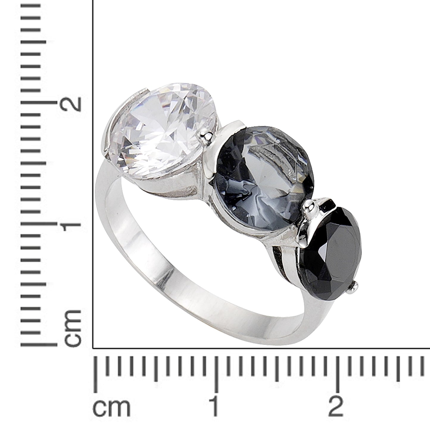 Ring 925/- Sterling Silber rhodiniert Zirkonia