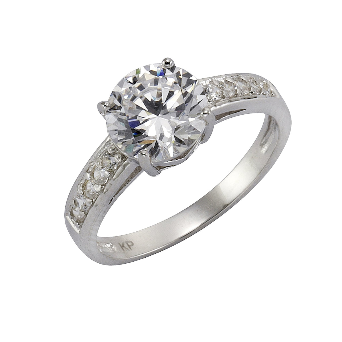 ZEEme Silver - Ring 925 Sterling Silber rhodiniert Zirkonia weiß