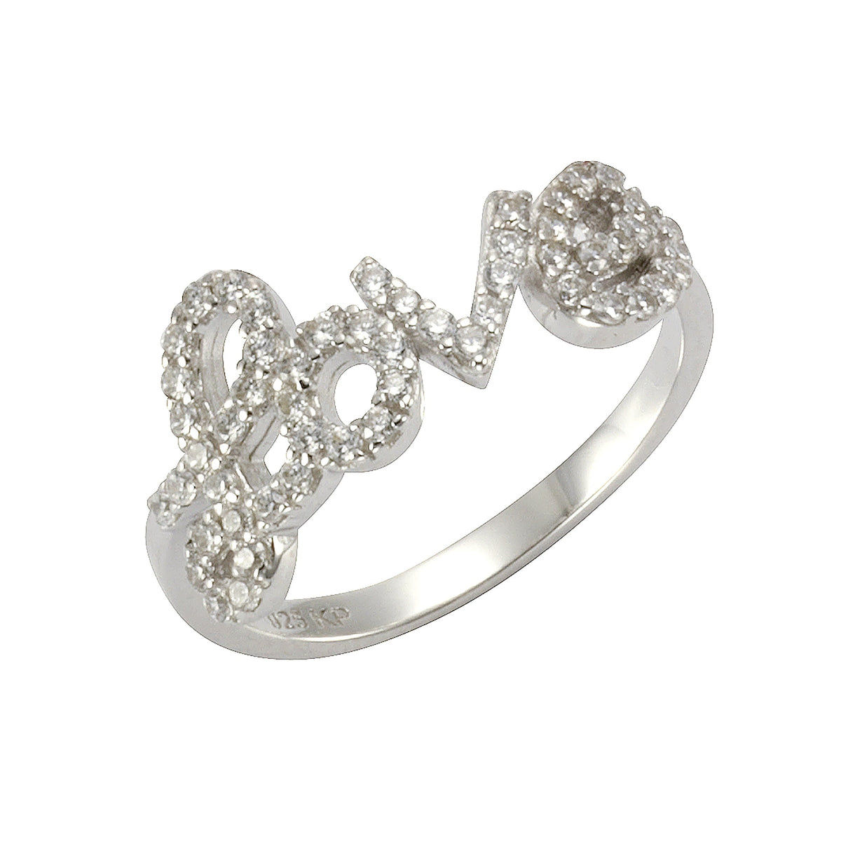 ZEEme Silver - Ring 925 Silber rhodiniert Zirkonia weiß Liebe Love
