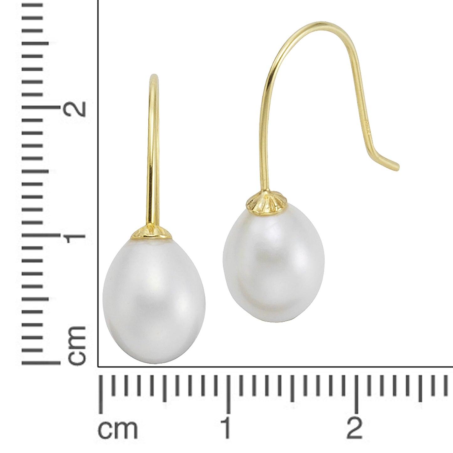 Ohrringe 333/- Gold 2,2cm Süßwasserzuchtperle