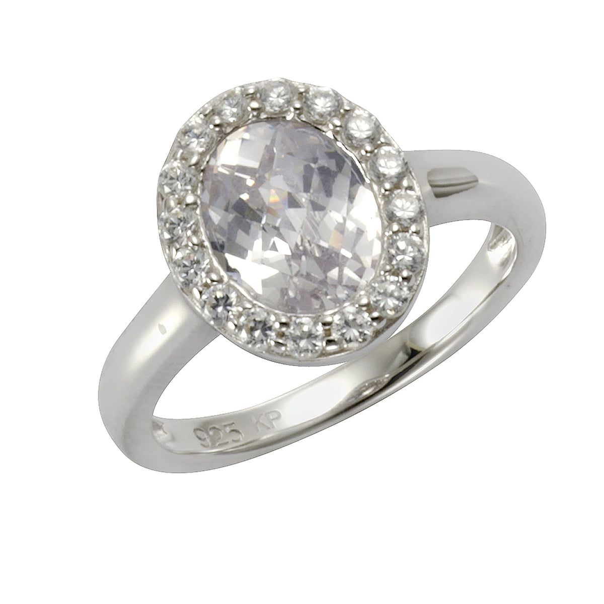 ZEEme Silver - Ring 925 Sterling Silber rhodiniert Zirkonia weiß