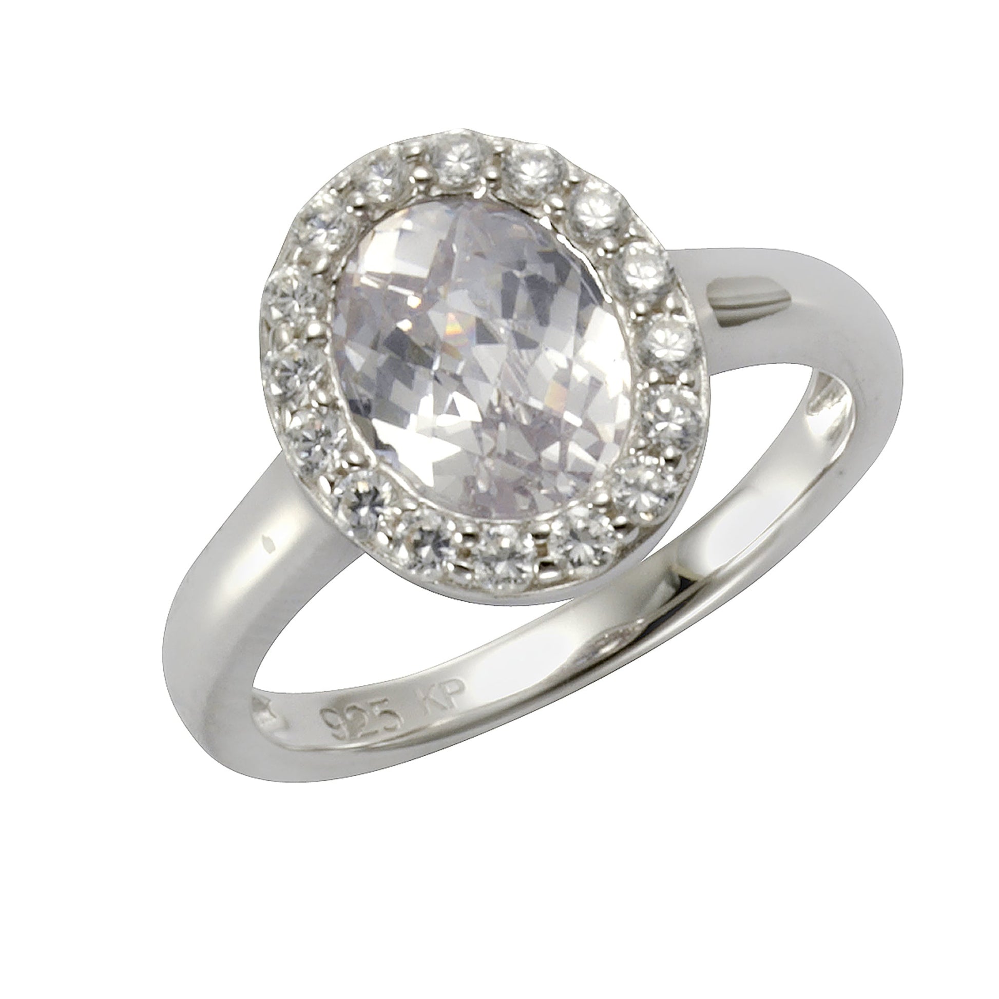 ZEEme Silver - Ring 925 Sterling Silber rhodiniert Zirkonia weiß