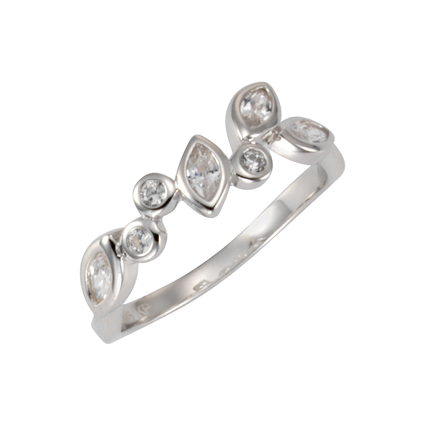 ZEEme Silver - Ring 925/- Sterling Silber rhodiniert mit Zirkonia weiß