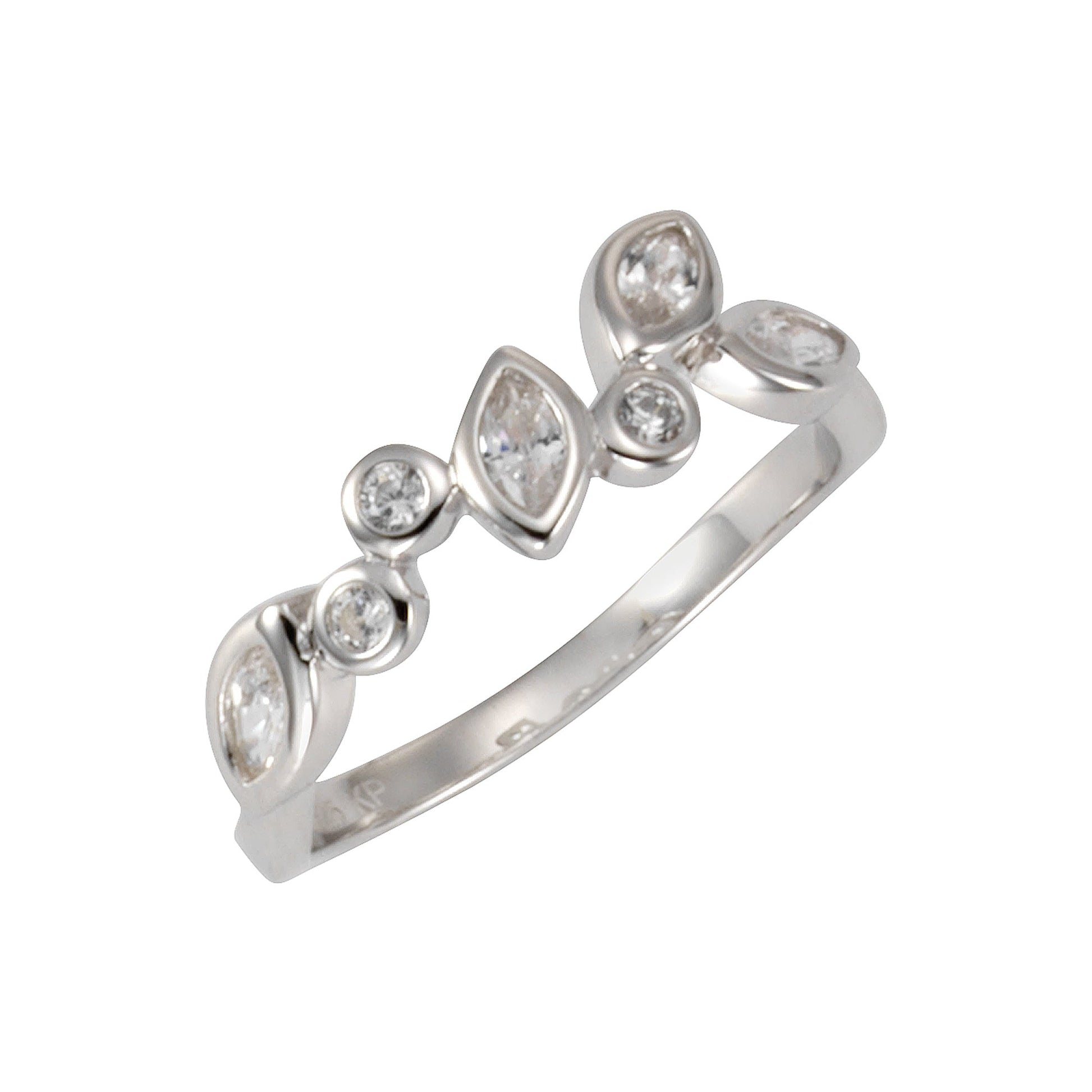 ZEEme Silver - Ring 925/- Sterling Silber rhodiniert mit Zirkonia weiß