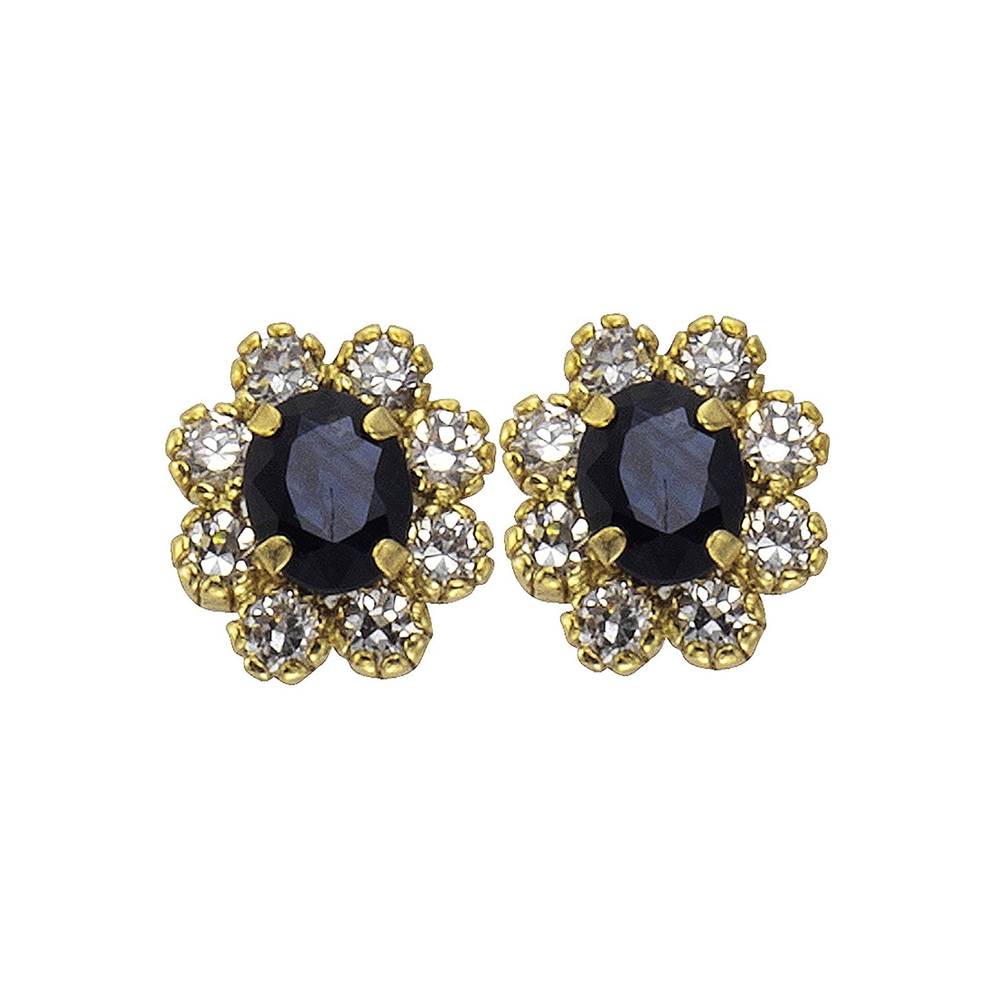 Ohrringe 333/- Gold 0,9cm Saphir
