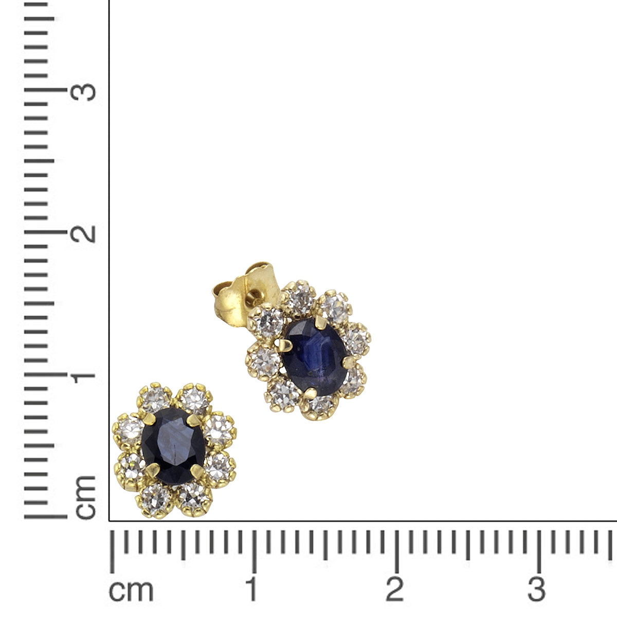 Ohrringe 333/- Gold 0,9cm Saphir