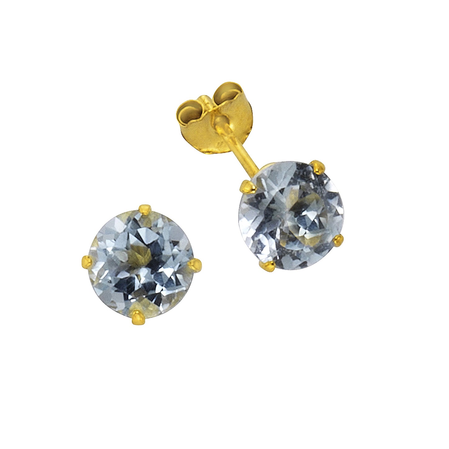 Ohrringe 333/- Gold 0,5cm Blautopas beh.
