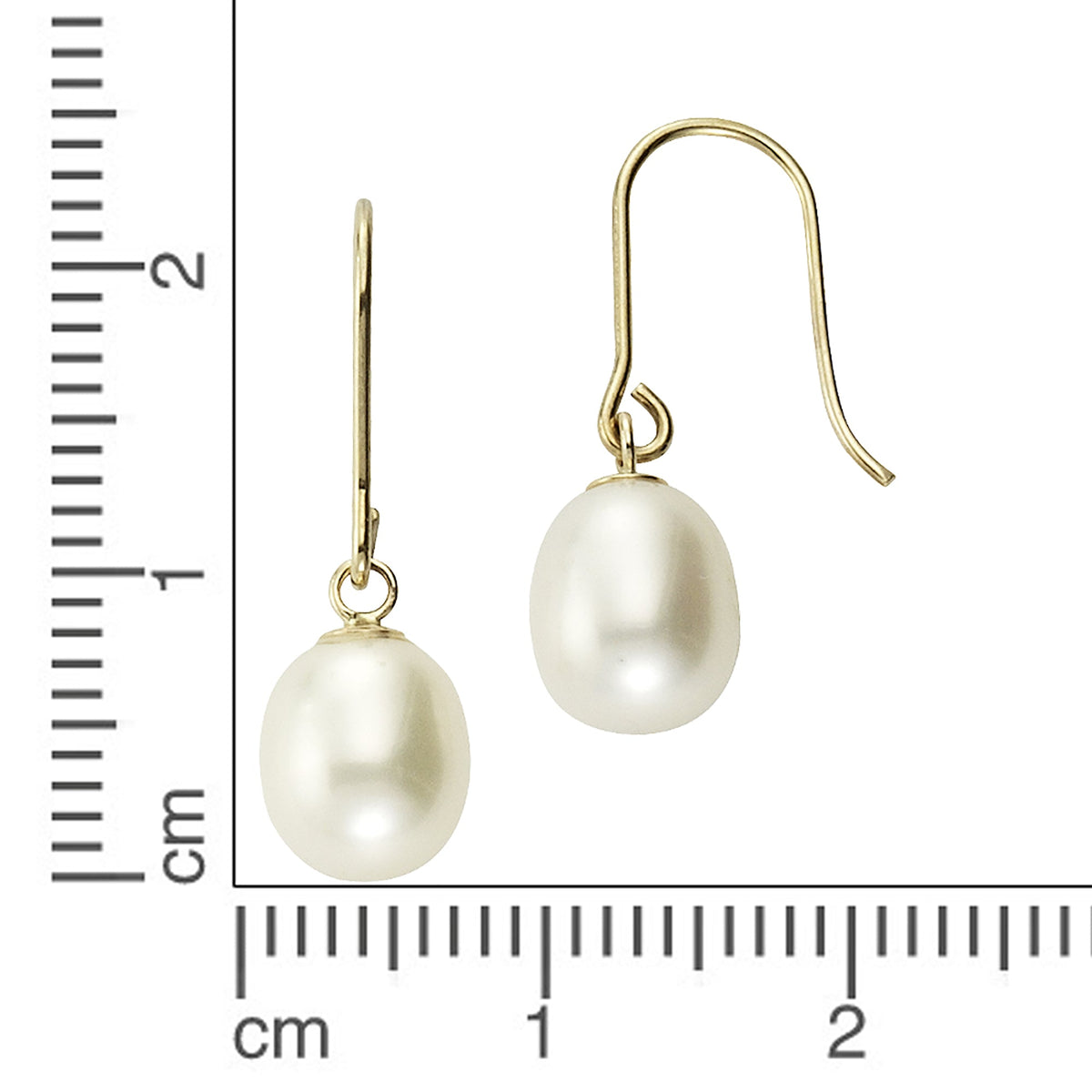 Ohrringe 333/- Gold 2,4cm Süßwasserzuchtperle