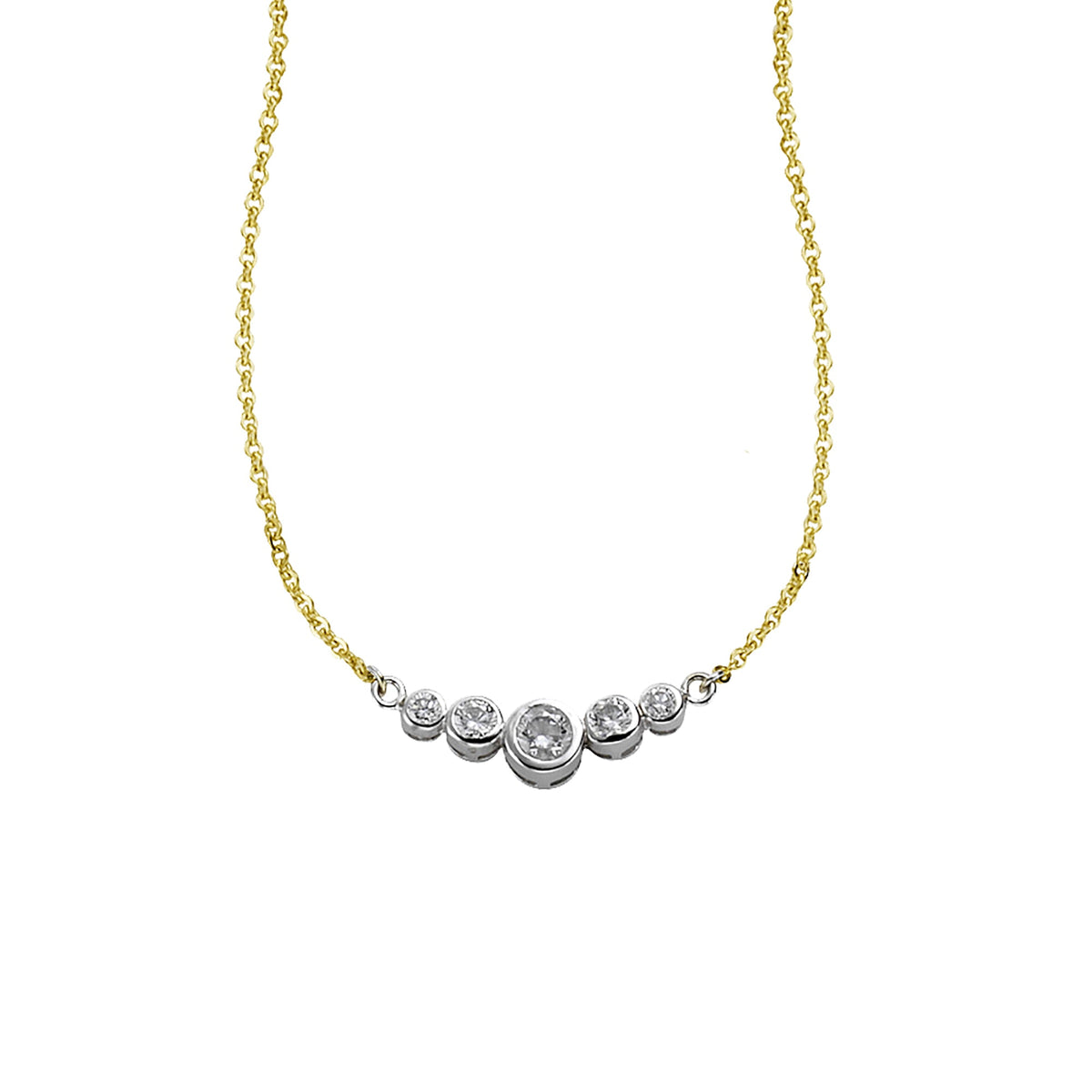 Collier Flachankerkette 333/- Gold rhodiniert (teil) 45 cm Zirkonia