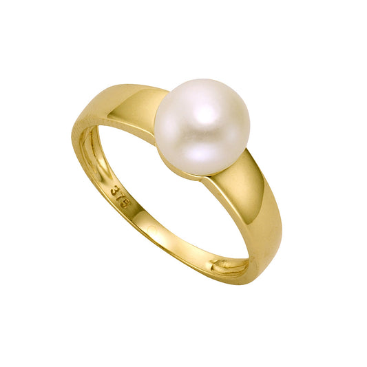 Fascination by Ellen K. - Damen-Ring 375 Gelbgold Süßwasserzuchtperle 7,5-8mm