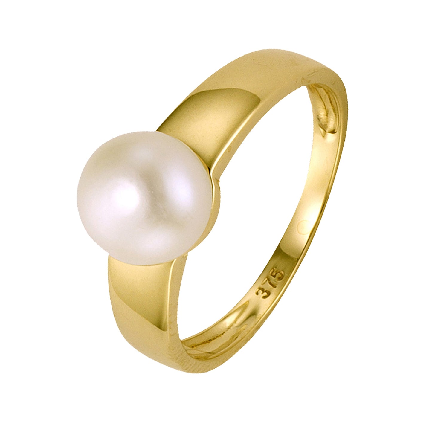 Ring 375/- Gold Rhodiniert Süßwasserzuchtperle