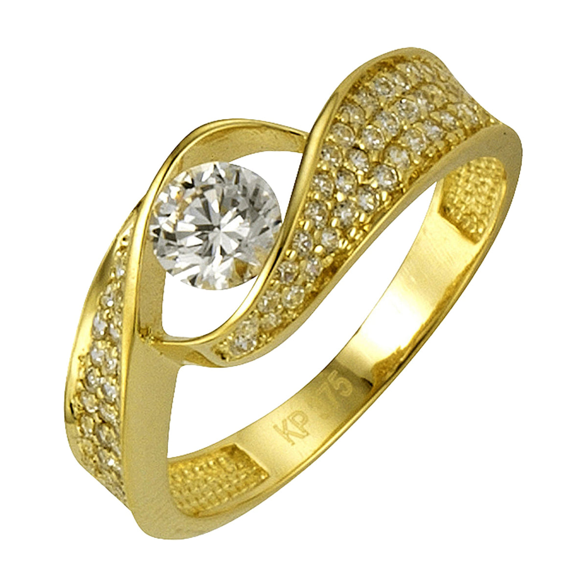 Celesta Gold - Ring 375 Gelbgold zweifarbig Zirkonia weiß