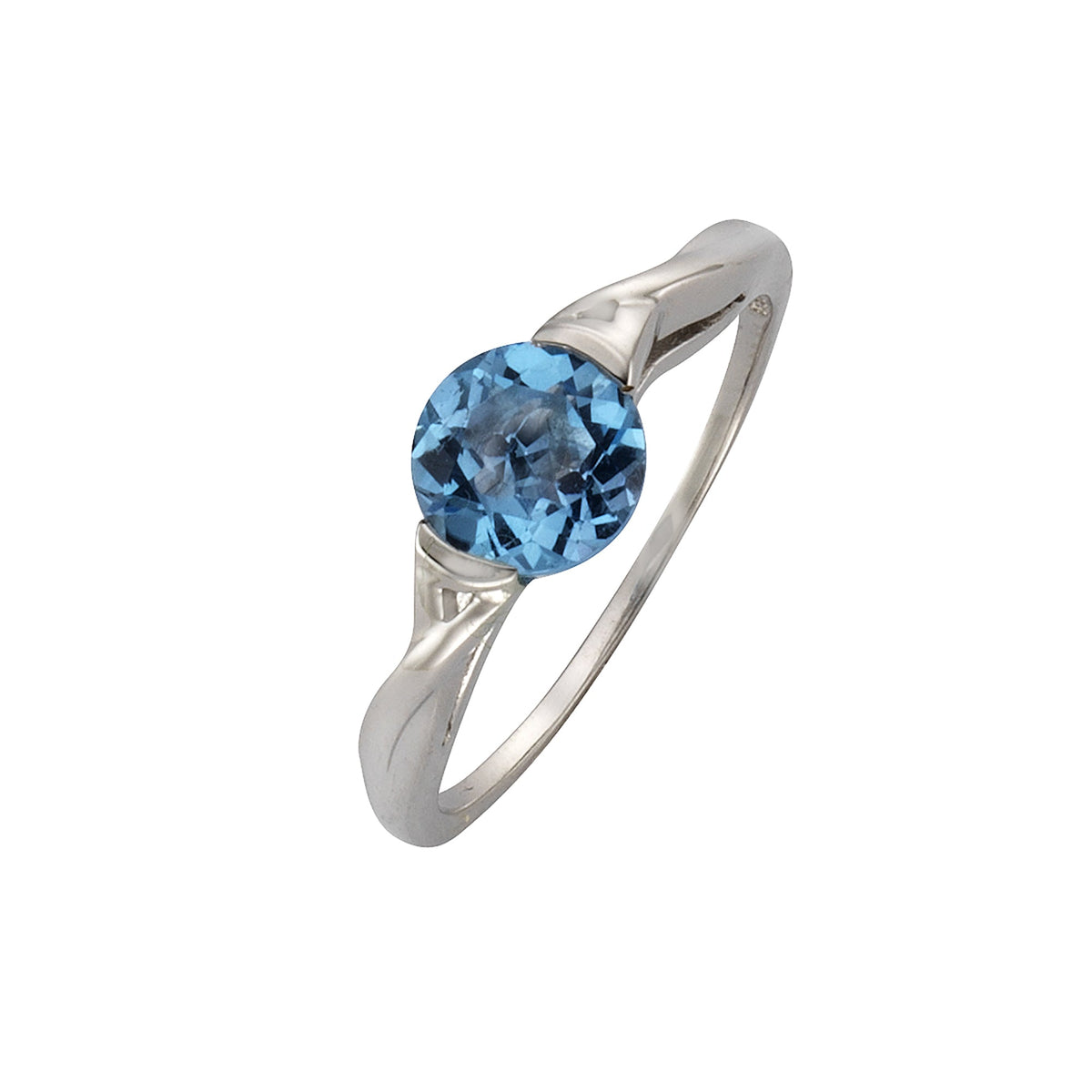 Fascination by Ellen K. - Damen Ring 333/- Weißgold Blautopas 7mm
