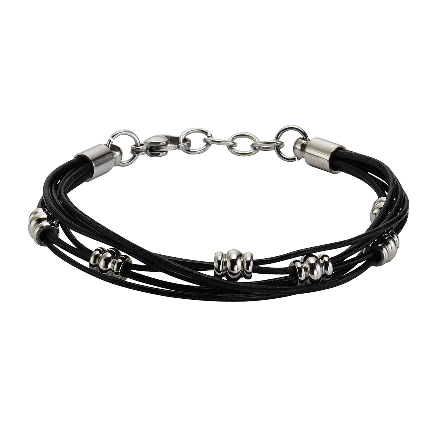 Armband Lederband Edelstahl 19,5cm
