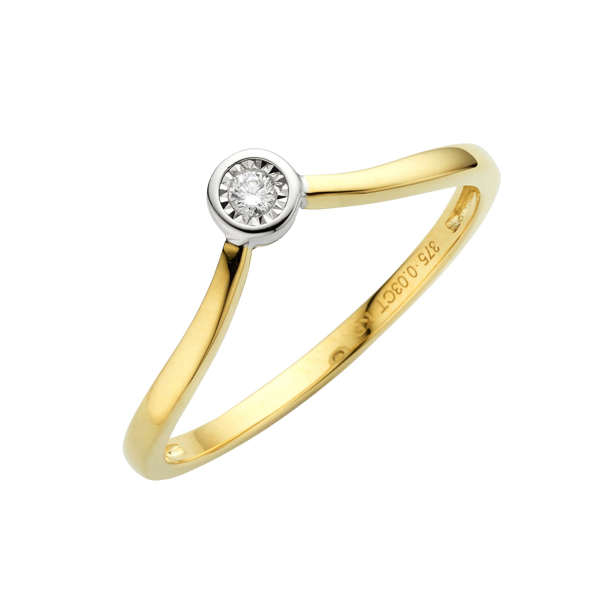 Diamonds by Ellen K. - Damen Ring Gold 375 zweifarbig Brillant 0,03ct.
