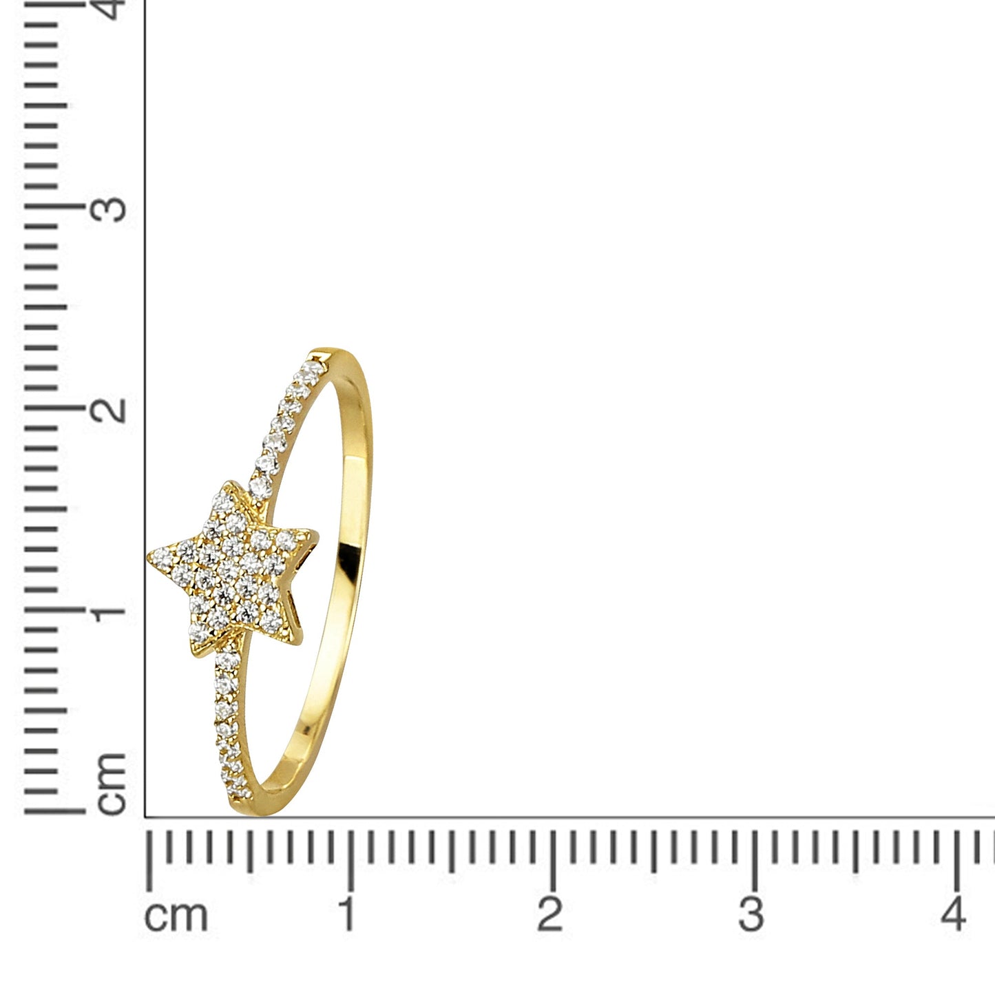 Ring 375/- Gold rhodiniert (teil) Zirkonia