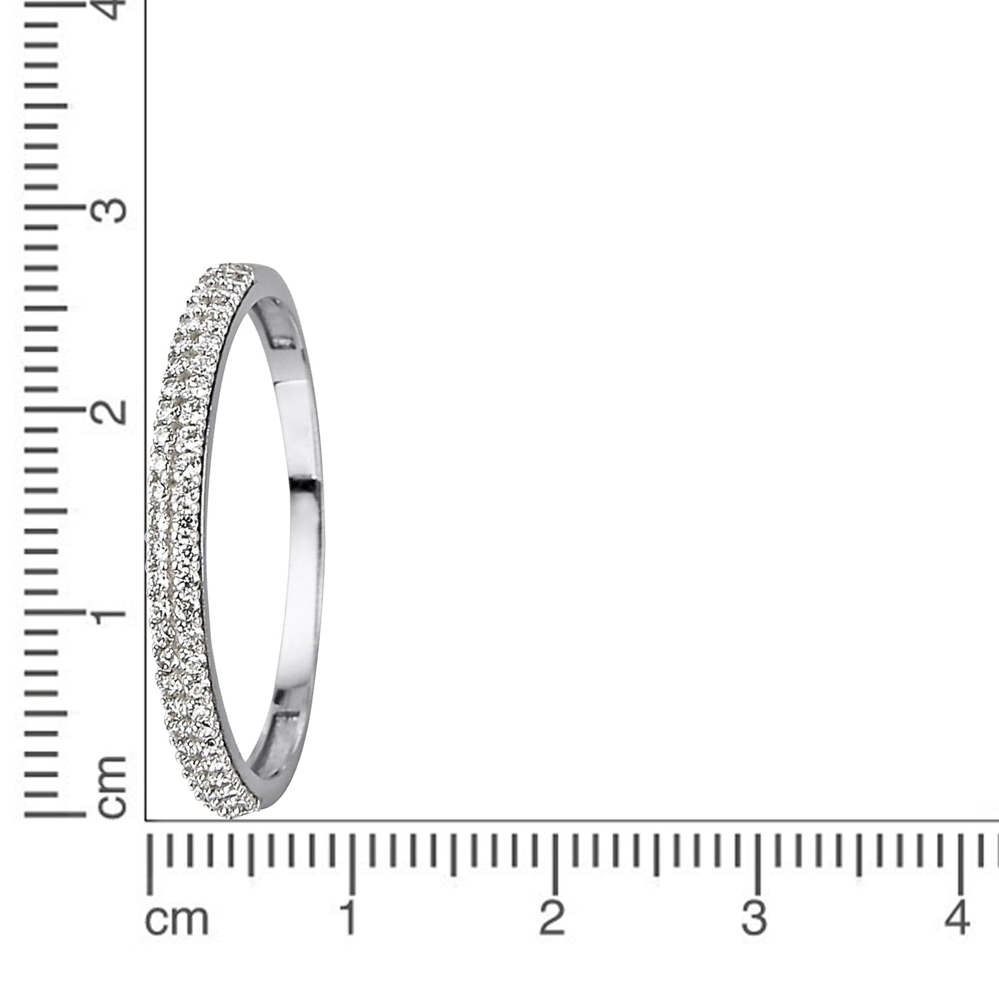 Ring 375/- Gold rhodiniert Zirkonia