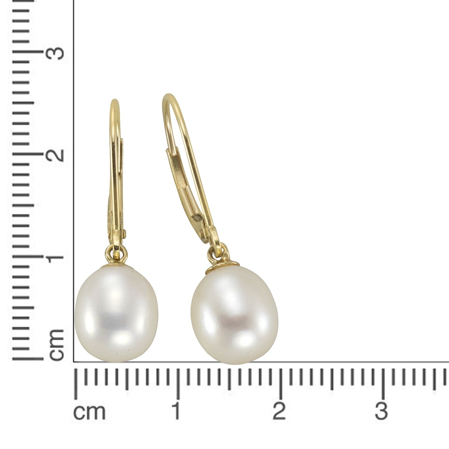 Ohrhänger 585/- Gold 2,5cm Süßwasserzuchtperle