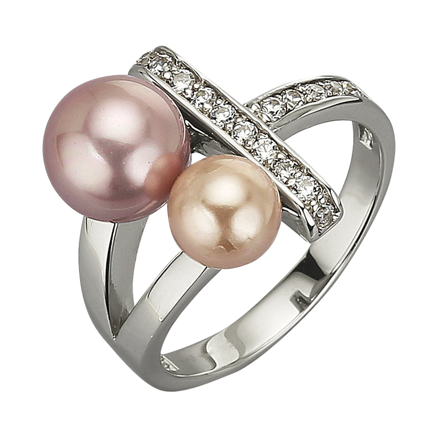 Ring 925/- Sterling Silber rhodiniert Zirkonia