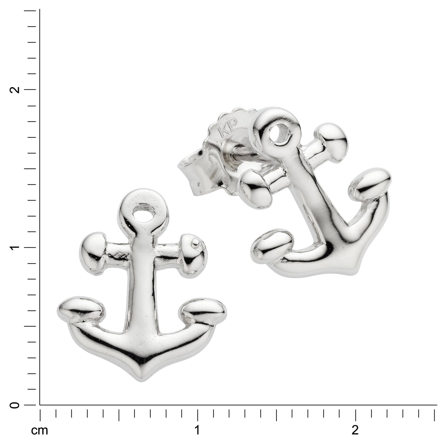 Ohrringe 925/- Sterling Silber rhodiniert 1,1cm ohne