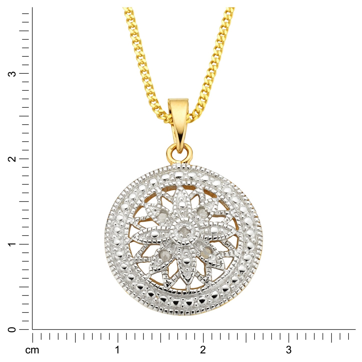 Halskette Flachpanzerkette 925/- Sterling Silber rhodiniert (teil) 45cm Diamant 0,05ct.