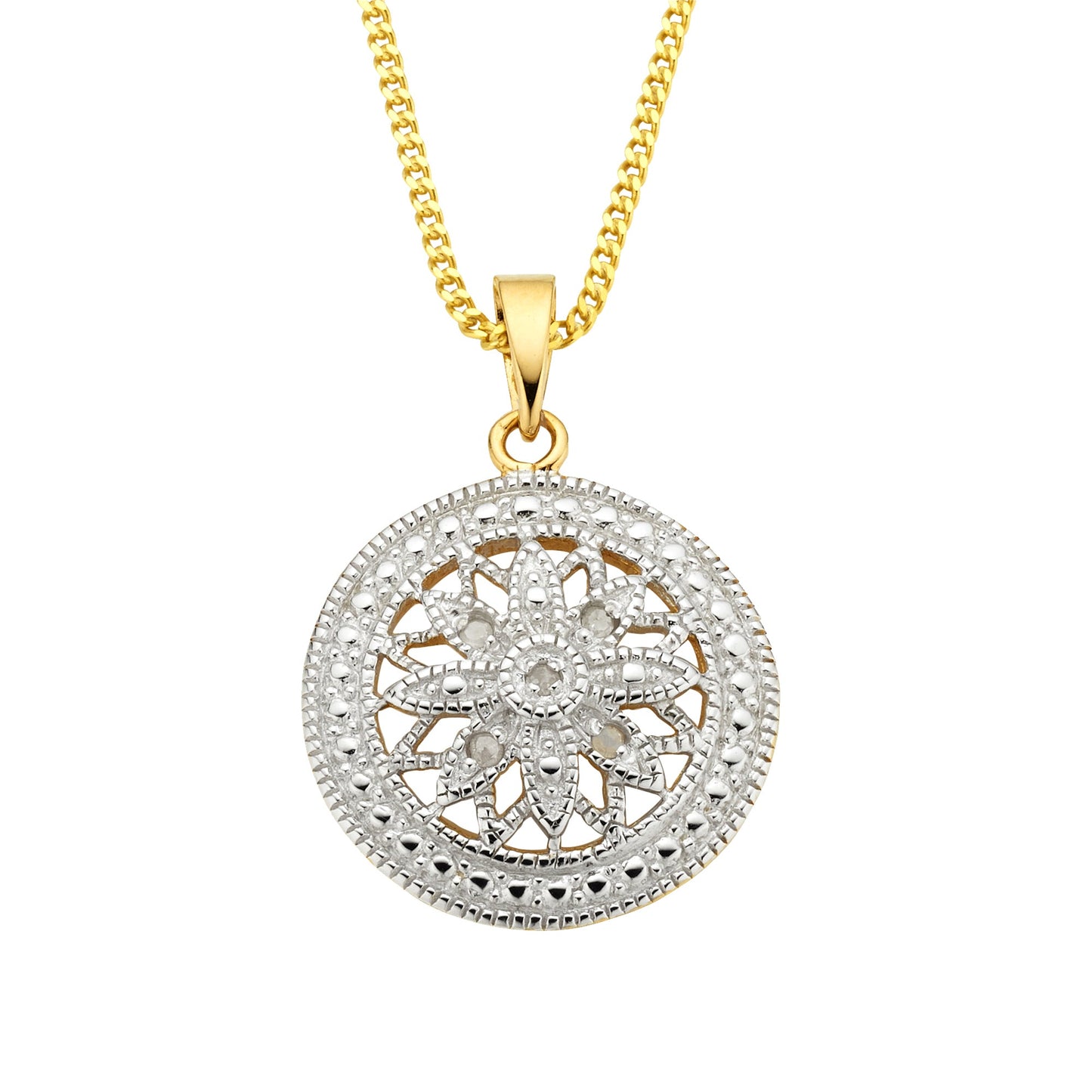 Halskette Flachpanzerkette 925/- Sterling Silber rhodiniert (teil) 45cm Diamant 0,05ct.