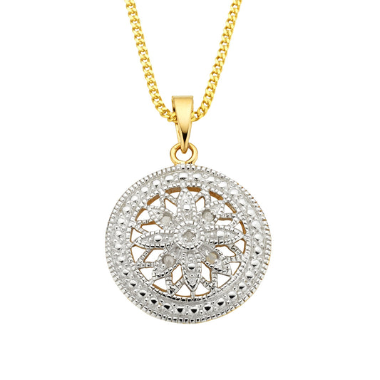 Diamonds by Ellen K. - Damen-Halskette aus 925 Silber vergoldet 45cm lang mit 5 natürlichen Diamanten zus. 0,05ct.