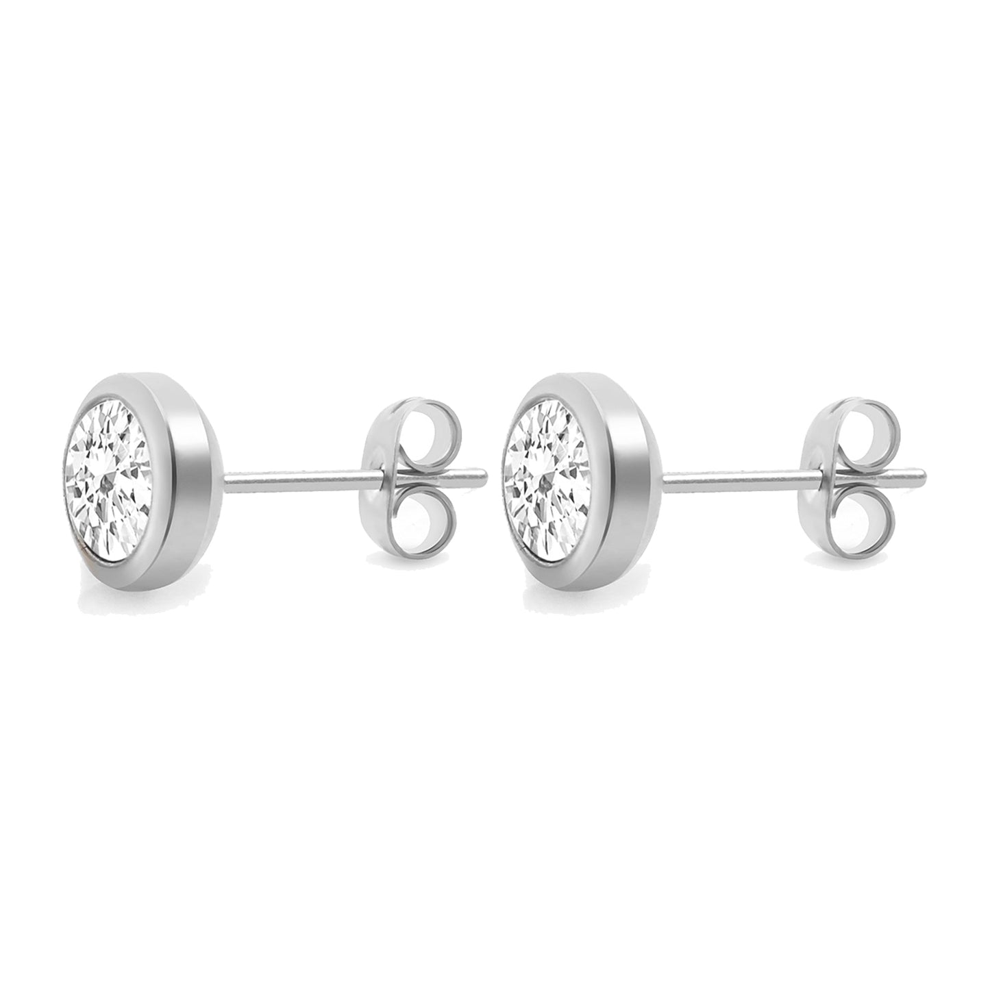 Ohrringe Edelstahl 0,6cm Zirkonia