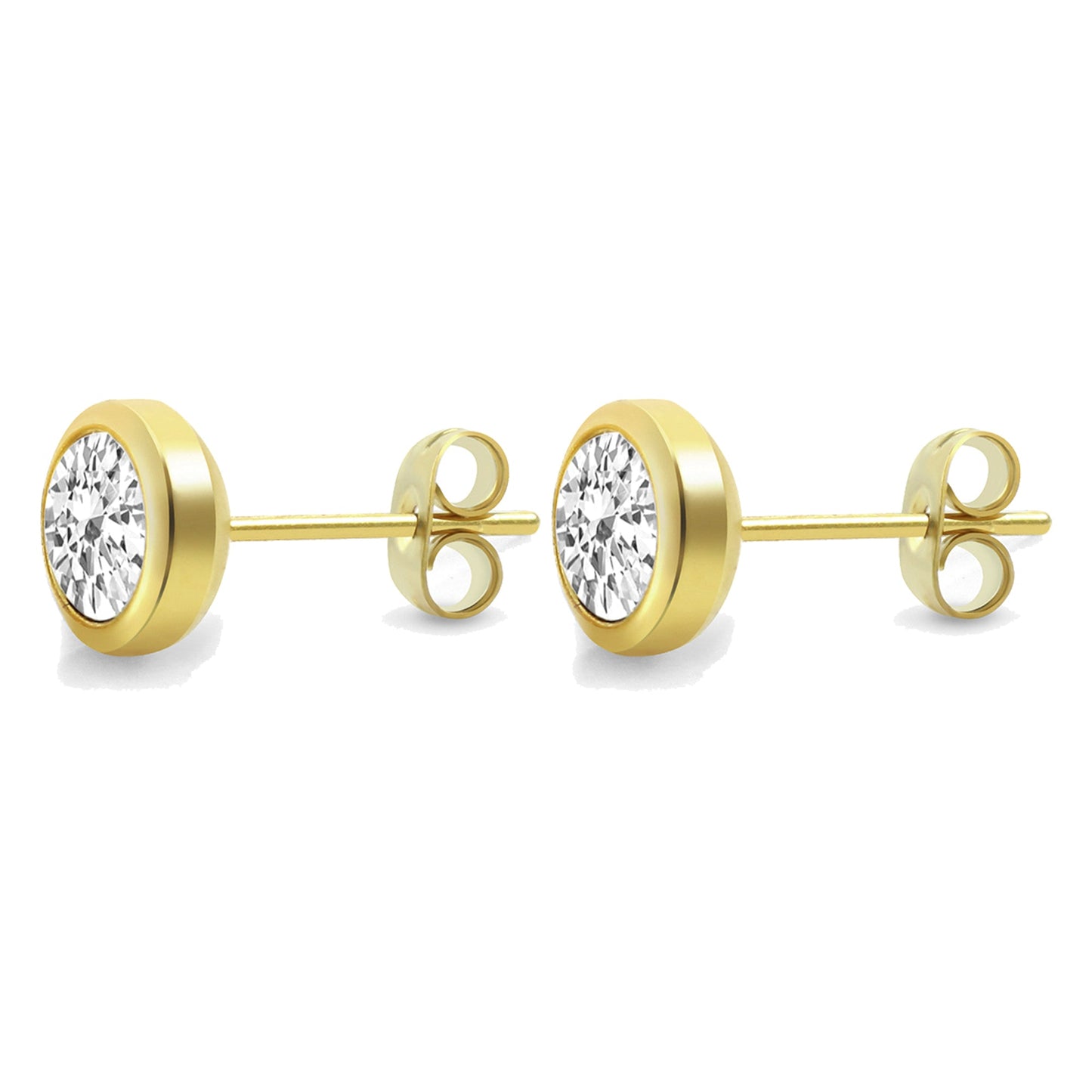 Ohrstecker Edelstahl vergoldet 0,7cm Zirkonia