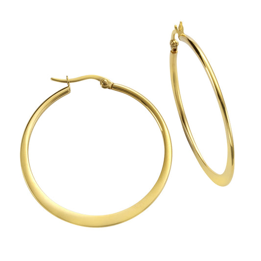 Zeeme Stainless Steel - Damen-Creolen aus vergoldetem Edelstahl mit Verlauf glänzend und 39mm Durchmesser
