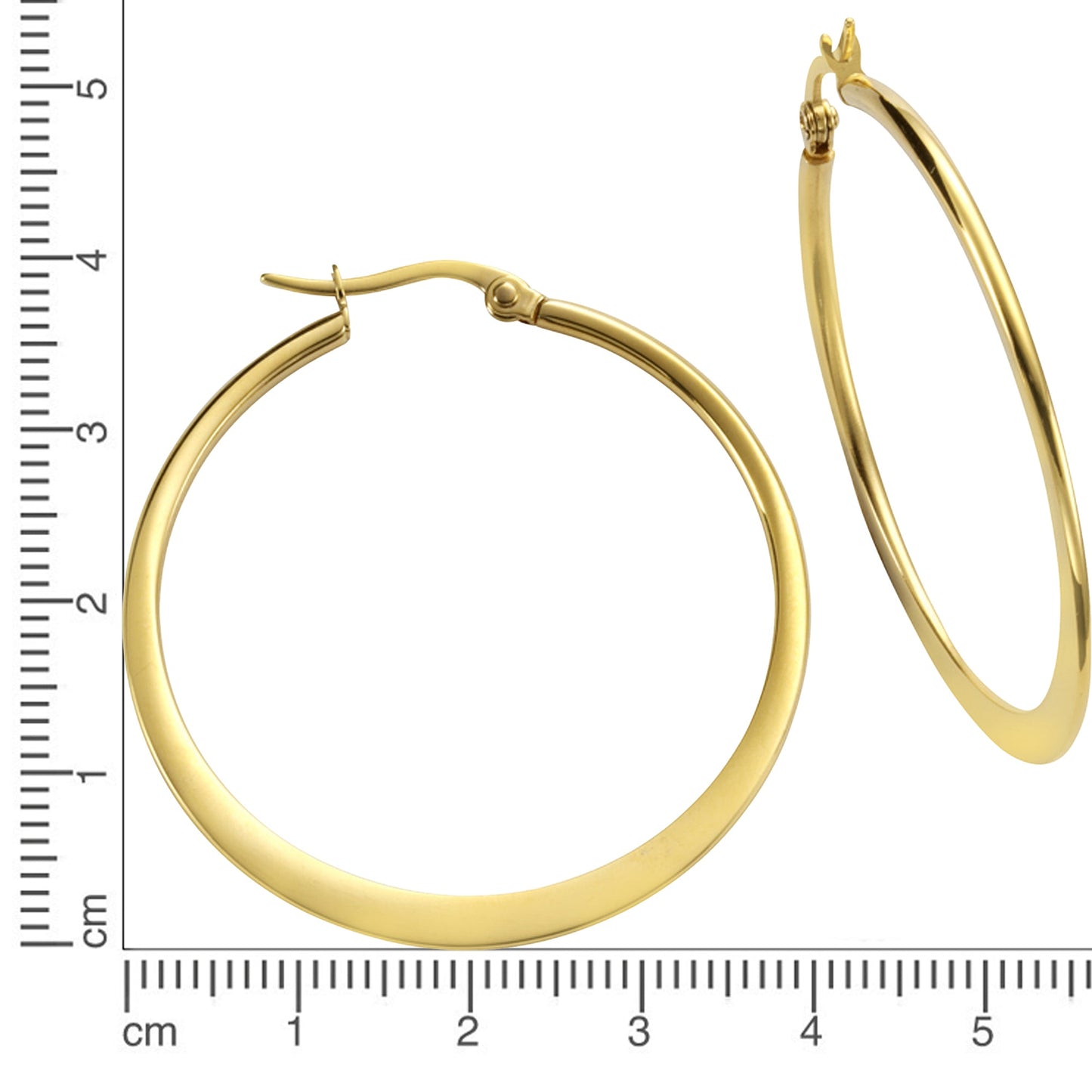 Ohrringe Edelstahl vergoldet 3,9cm ohne