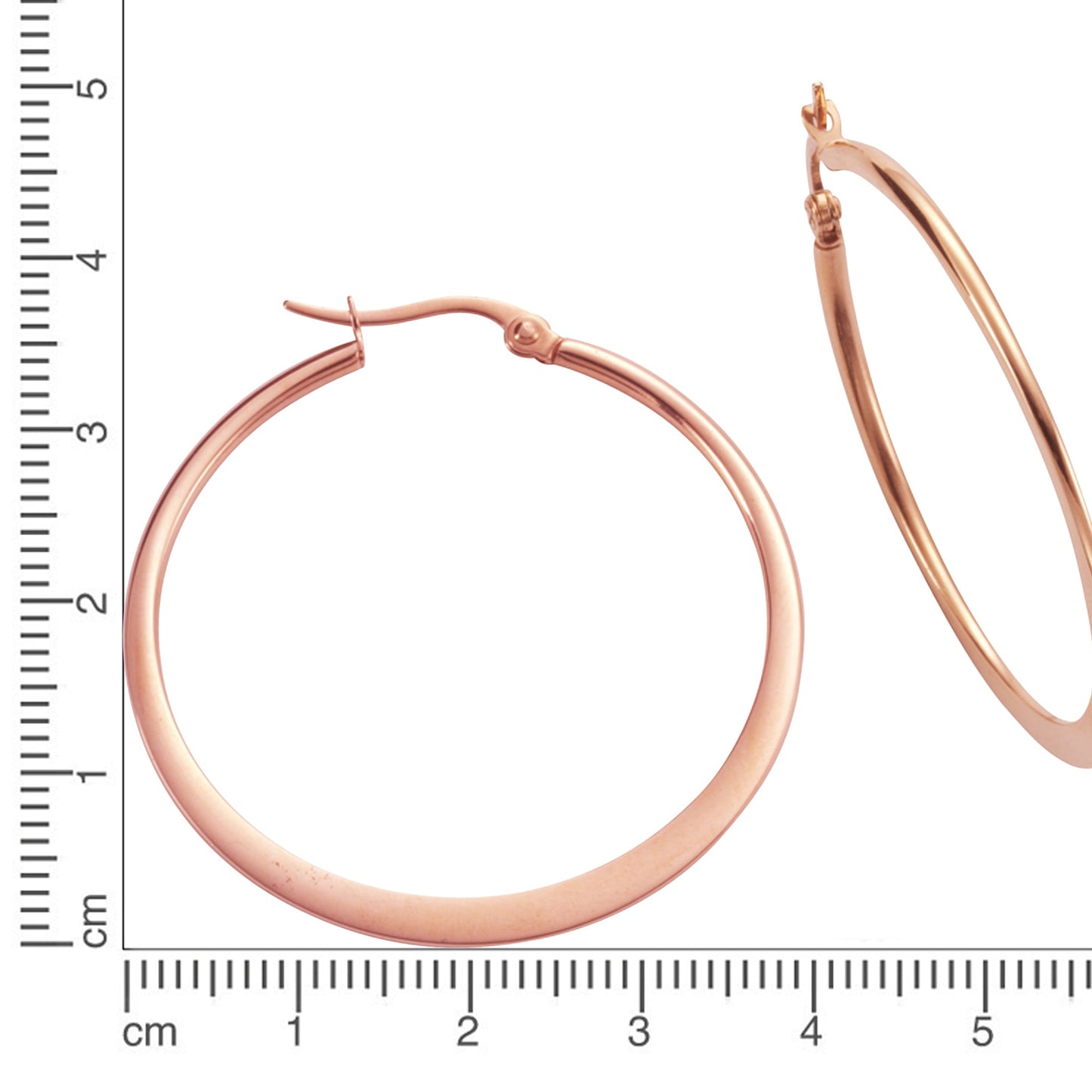 Ohrringe Edelstahl rotvergoldet 3,9cm ohne